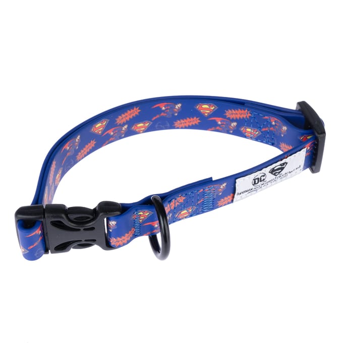 DC Superman kraag, blauwe maat S 25-36cm nekomtrek 20mm brede hond