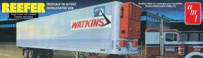 AMT Modelbouwpakket Militaire voertuigen - 1421 Watkins Fruehauf 40' Reefer - Semi Trailer Plastic - 1:25 - Modelbouw