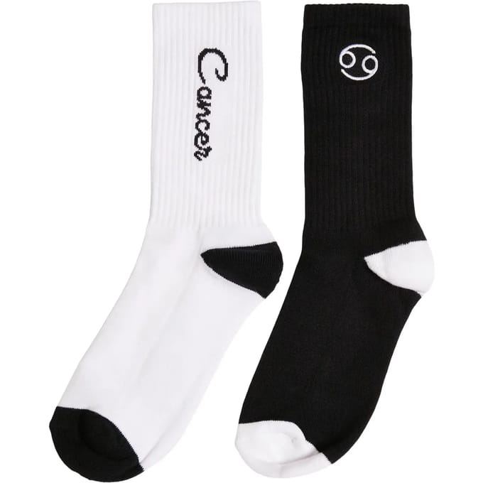 Mister Tee - Cancer Zodiac 2-Pack Sokken - 35/38 - Zwart/Wit