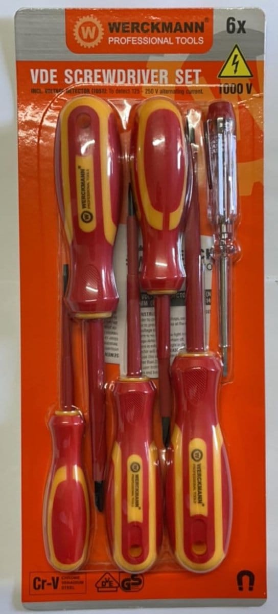 Schroevendraaier Set - Gereedschap Set - Elektra Werk - Geïsoleerd 1000V VDE - 6 Delig