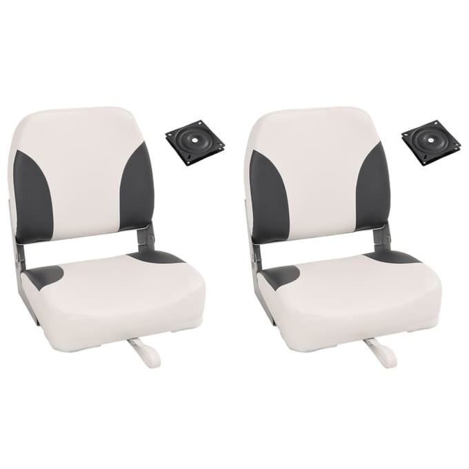 vidaXL - Bootstoel - 2 - set - inklapbaar - met - lage - rugleuning