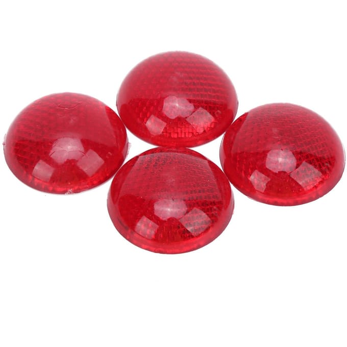 4 STKS Rode Reflectoren Rond 3-Dimensionaal ABS Decoratie Bescherming Sticker voor Auto Motorfiets red
