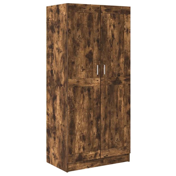 vidaXL - Kledingkast - 82,5x51,5x180 - cm - bewerkt - hout - gerookt - eikenkleurig