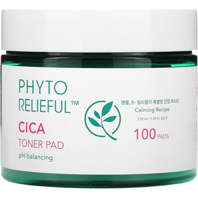 Thank You Farmer, Phyto Relieful, Cica Toner Pads, 100 sheets, 7.39 fl oz (210 ml) black