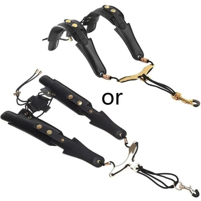 Sangle d'épaule pour Saxophone, longueur réglable, harnais d'épaule souple, sangle de cou noir