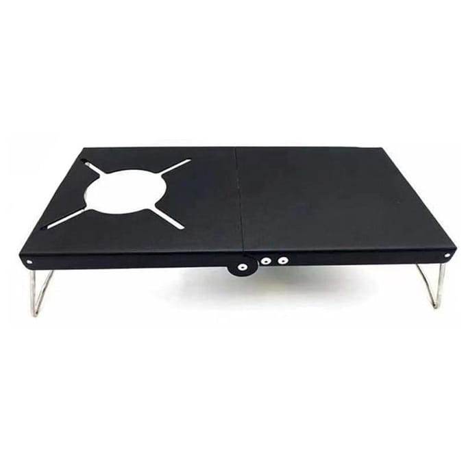 Opvouwbare Kooktoestellen Tafelbranders Beugel Aluminiumlegering Geïsoleerde Tafel Opvouwbaar Hittebeschermschild Fornuis zwart