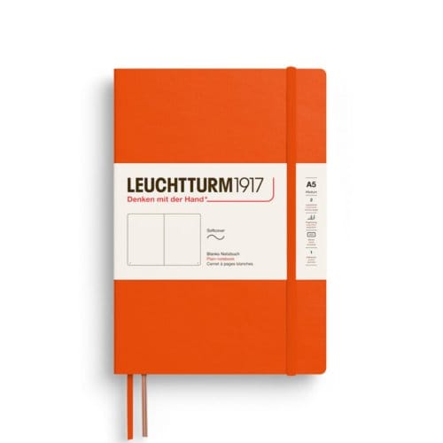 Leuchtturm1917 notitieboekje, softcover, medium a5, blanco, pumpkin