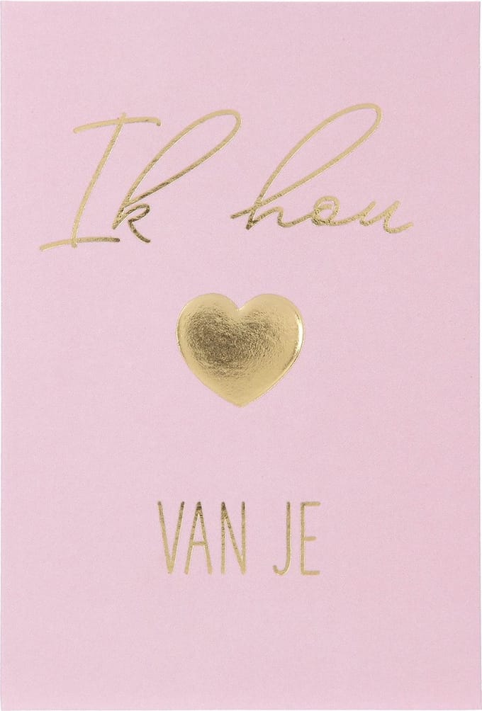Depesche - Wenskaart "Gewoon Mooi", klein met de tekst "Ik hou van je" - mot. 003