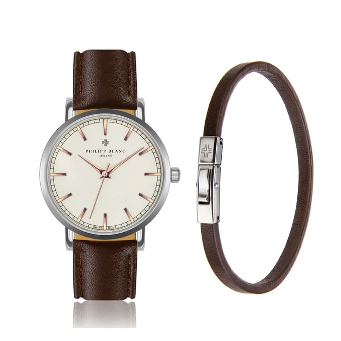 Horloge en leren band Philipp Blanc Basel