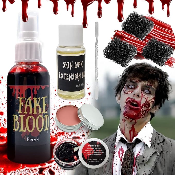 Halloween nepbloed en speciale effecten make-up set voor SFX en theater