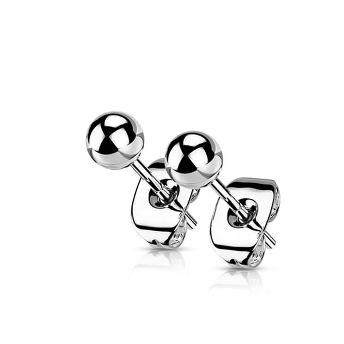 Oorbellen titanium ball 0.8x6x3 - zilver - LMPiercings