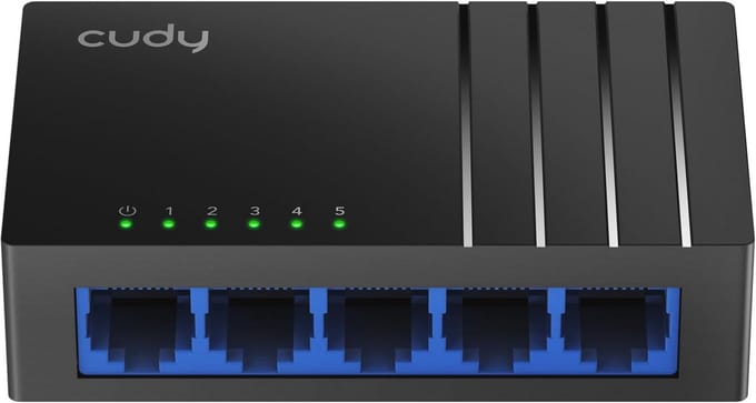 5 Poorts Gigabit Ethernet Switch zonder Ventilator met Plug and Play Functionaliteit