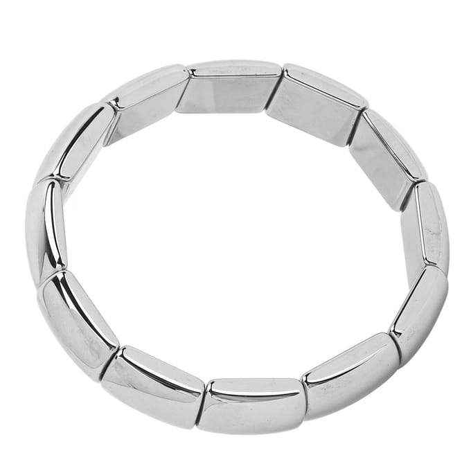 Terahertz Armband Rechthoek Kralen Stretch Bangle Vrouw Mannen Armband Cadeau Healing Stone white