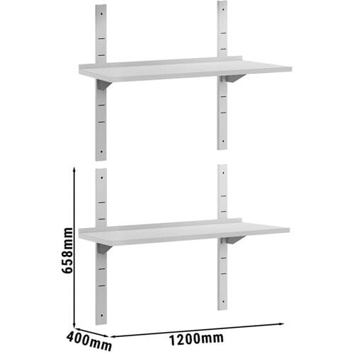 GGM Gastro Dubbele RVS wandschap ECO - 1200x400mm zilver