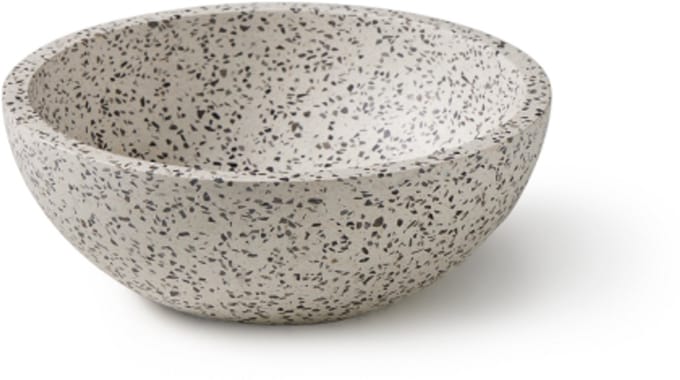 Terrazzo waskom rond grijs 35x35x13 cm - Lirona