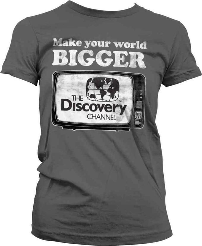 Discovery Channel Dames Tshirt -M- Make Your World Bigger Grijs