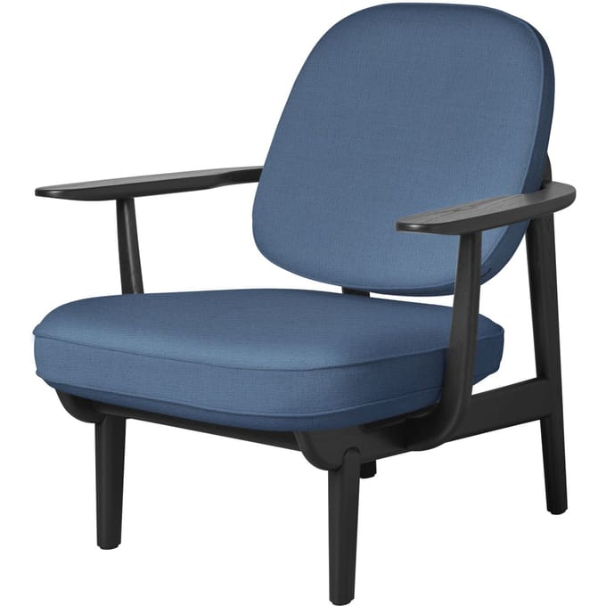 Fritz Hansen Fred Loungefauteuil - JH97 - lichtblauw uni - zwart essen
