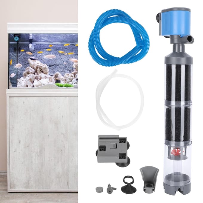 ZY3000F5 5 in 1 Aquarium Vissenkom Filter Ultra Stil 3-Traps Multifunctionele Pomp gray