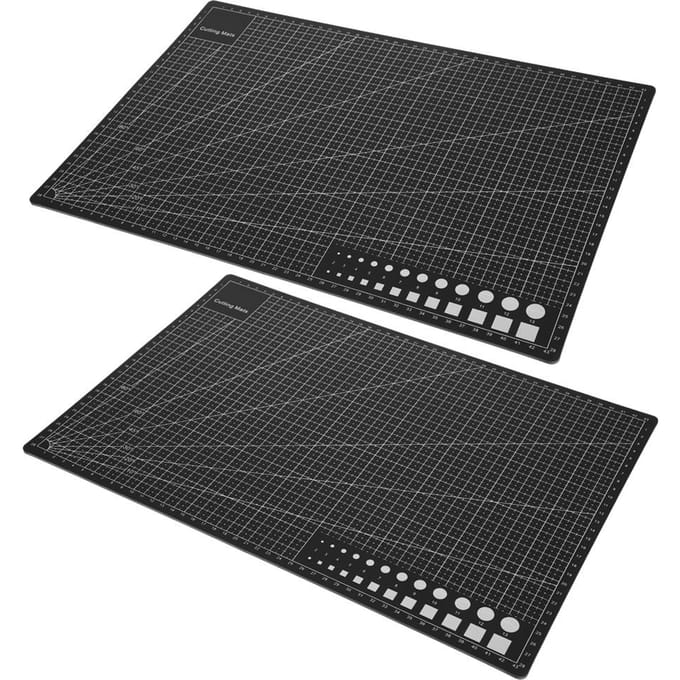 2 Stuks Snijmat A3 Zwart Model Snijpad Papier Rubberstempel Graveren Schaalbord gray