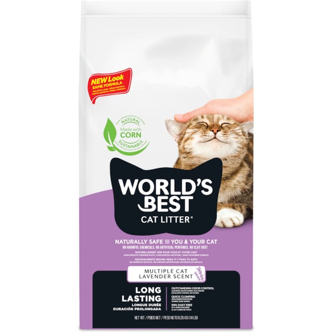 World's Best Kattenbakvulling Meerdere Katten Lavendel - 6,35 kg