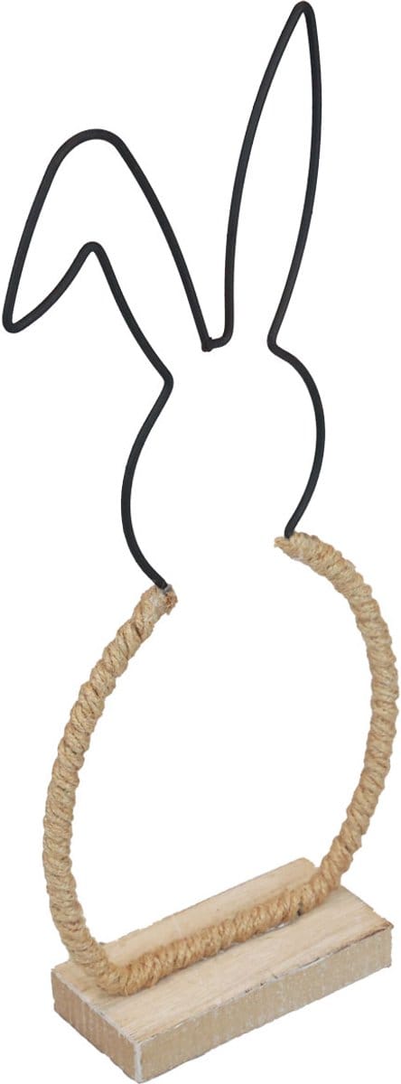 Paashaas tafeldecoratie Paasdraad boho decoratie konijntje 32cm