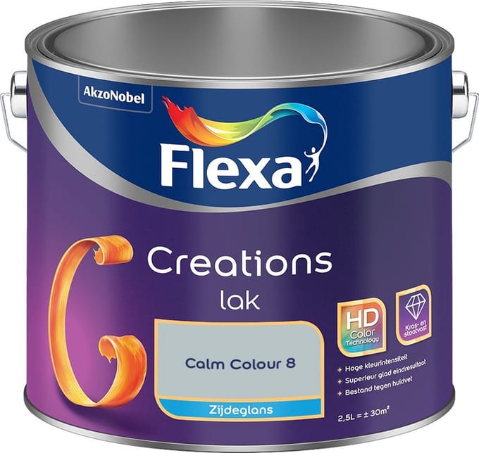 Flexa - Creations Lak Zijdeglans - Calm Colour 8 - Mengverf - 2,5 L