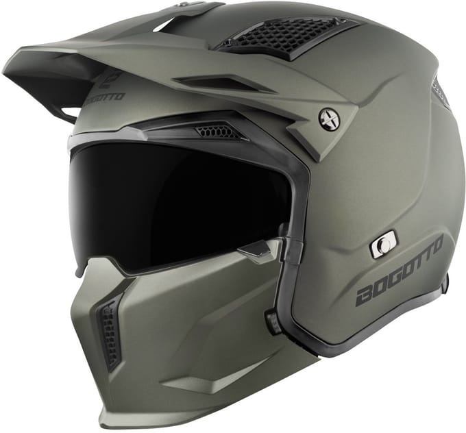 Bogotto Radic 22.06 Mat Groen Motorhelm - Helm