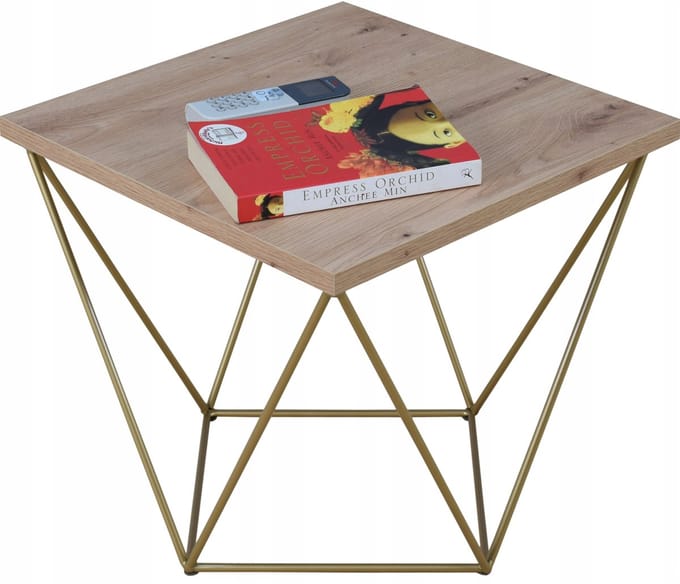 FutuStal - Tafel - Draadmodel - Zwart Goud - Blad Dąb Artisan