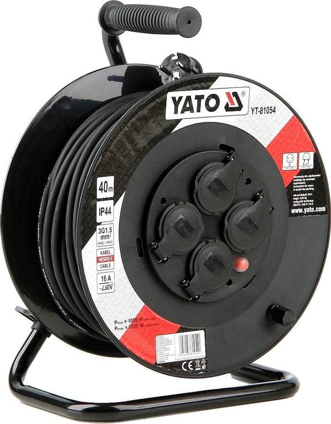 YATO Przedłużacz bębnowy 4 gniazda IP44 16A 40 m