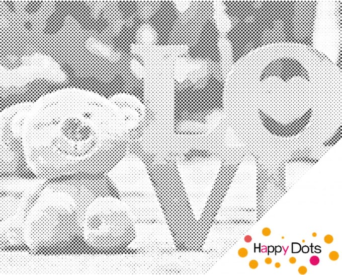 HappyDots DOT Painting Love beertje 30x40cm - Stippelschilderij