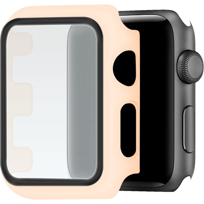 Apple Watch Hoesje met Screenprotector gehard glas - 40mm - Roze