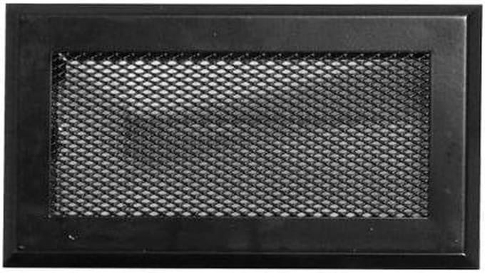 Ventilatierooster Open Haard - Warmte Rooster - Lucht Verdeling - Stalen Constructie - 10x20cm - Zwart Mat