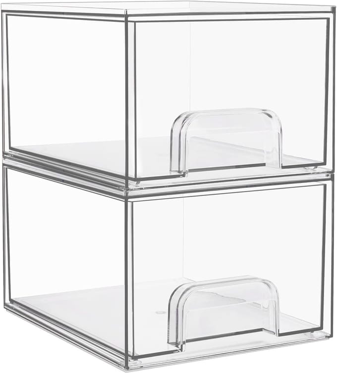 Stapelbare opbergladen - Acrylopberger voor badkamer - 2 stuks