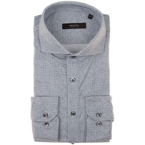 Desoto Luxury Overhemd Bluish Houndstooth Blauw-Grijs / male