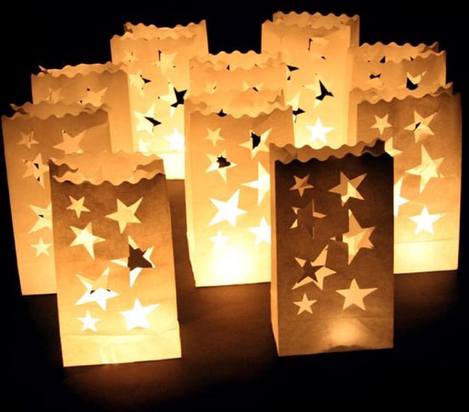 5 x Candlebag ster - 10 stuks - windlicht