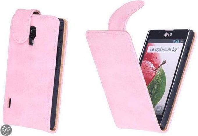 Bestcases Vintage Light Pink Flipcase LG Optimus L7 2 P710