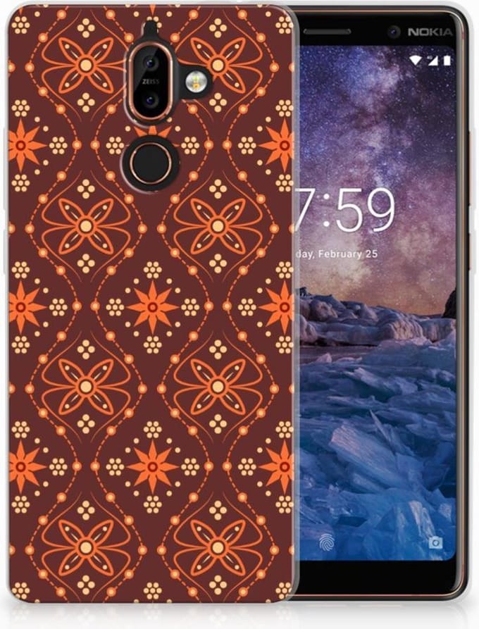 Nokia 7 Plus TPU bumper Batik Brown