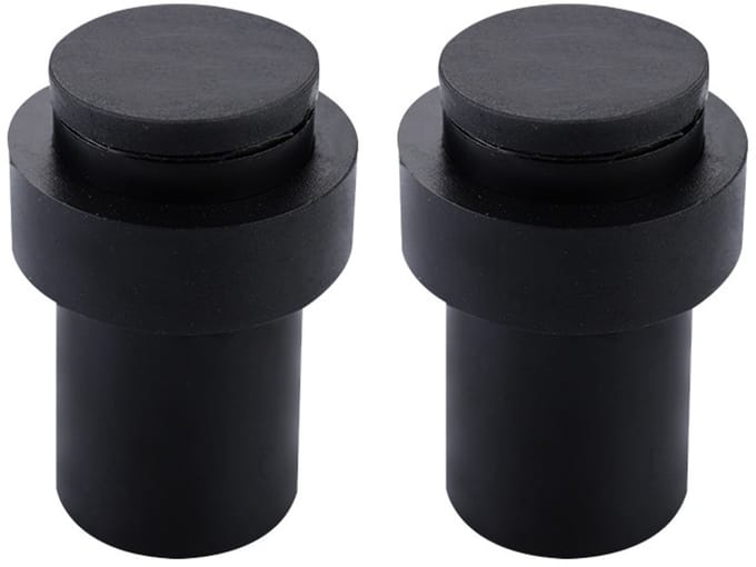 Deurstopper - Tweedelige deurstopperset - Zwarte deurstopper - 6,5 cm - Deurbuffer, geschikt voor binnen- en buitengebruik