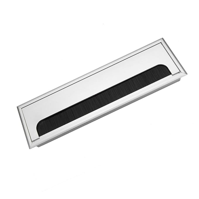 Vierkant Aluminium Bureau Computer Draad Kabel Opruimer Stopcontact Inzetstuk Gat Bovenklep(Groot) Large zwart