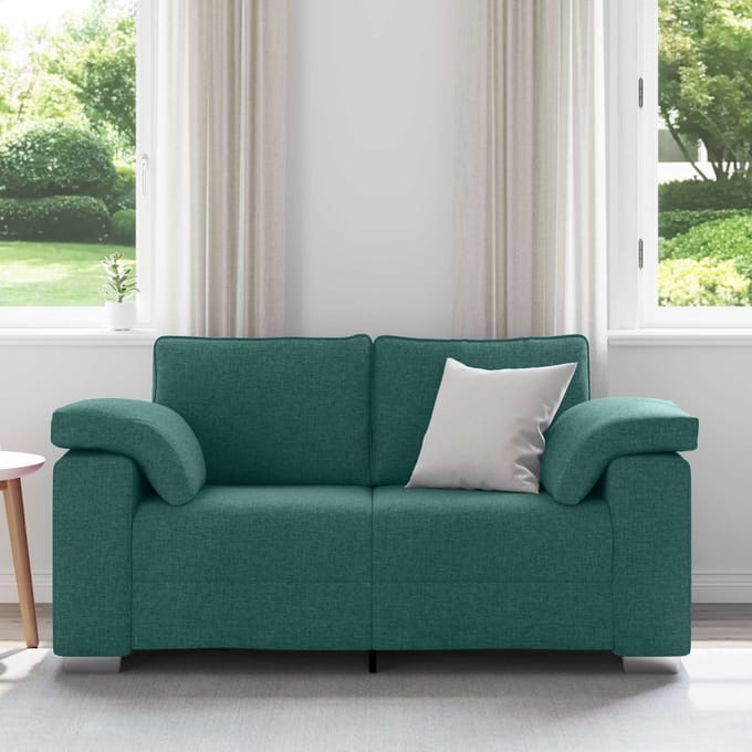vidaXL - Loveseat - Donkergroen - 160 - cm - Stof