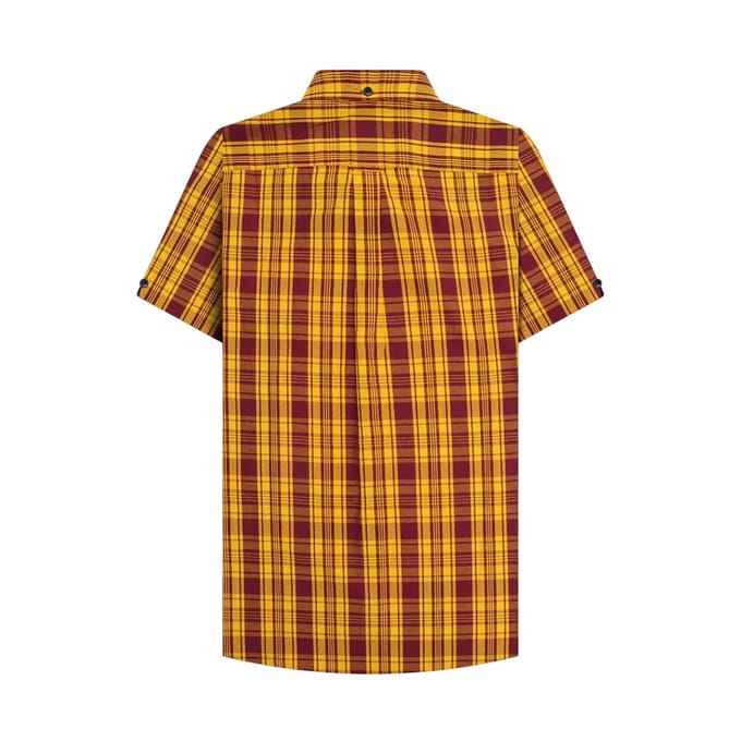 Lambretta Unisex Volwassen Geruite Overhemd (Bordeaux/Goud)