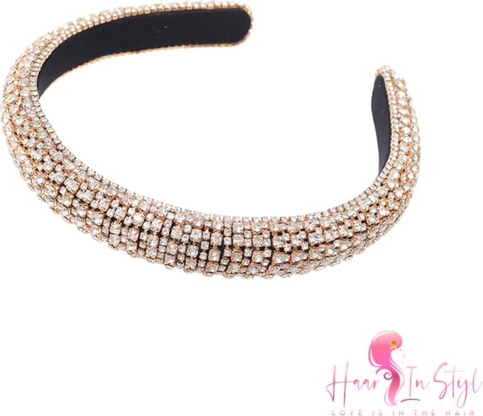 Haar in Stijl® | Diadeem Smal Goud Rhinestones Diamant Brilliant Strass