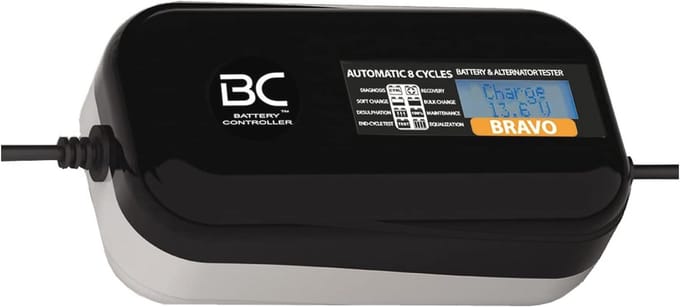 Digitale acculader met LCD - 12V onderhoudslader voor auto- en motoraccu's, 2A