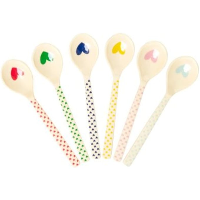 Rice melamine theelepel favorite hearts, assorti