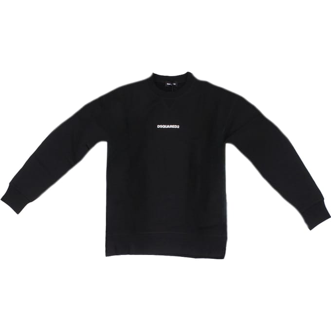 Crew Neck Sweatshirt Kids - Black Sweaters