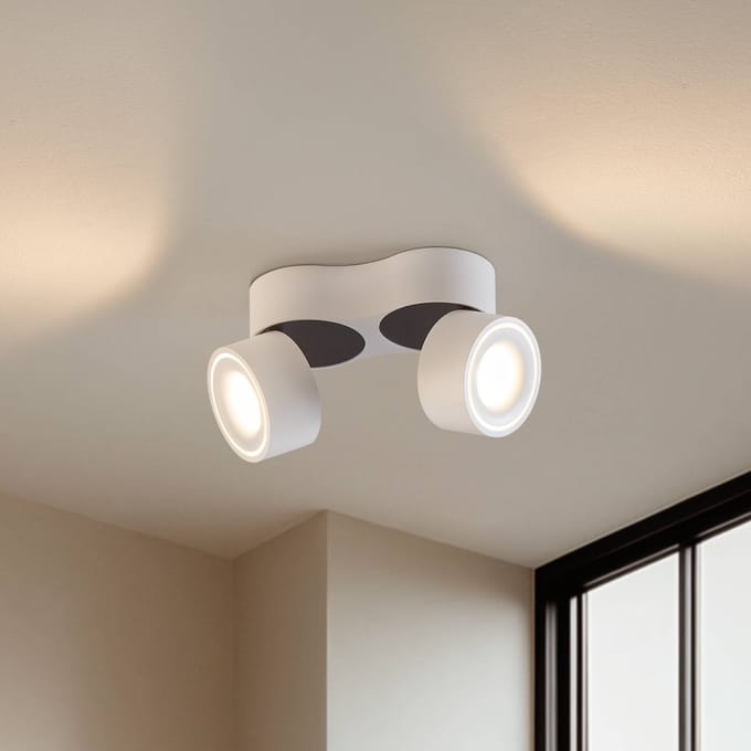 Arcchio LED plafondspot Rotari, wit, 2-lamps, 2270 lm