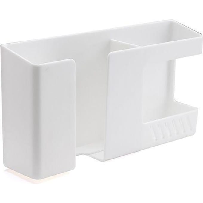 Support mural pour téléphone portable sans perforation, organiseur de télécommande, boîte de rangement, support de chargement pour conteneur de chevet blanc