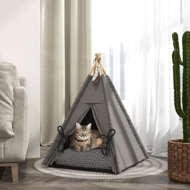 4goodz Tipi-tent voor katten en honden - Grijs