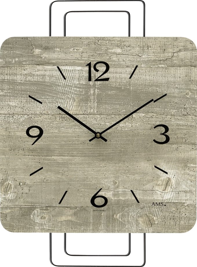 Moderne houten wandklok AMS 9693