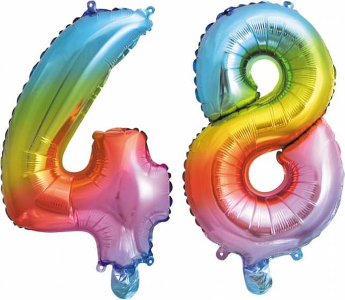 Folieballon nr. 48 Regenboog 86cm
